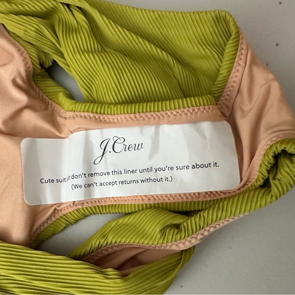 J.Crew Ribbed High-Rise Cheeky Bikini Bottom Swim Chartreuse Green Size XXL - Picture 5 of 6